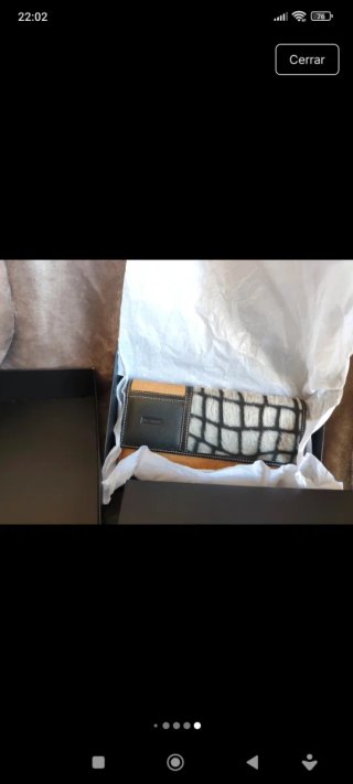 Cartera Piel Ubrique Monedero Cuero Marrón y Negro