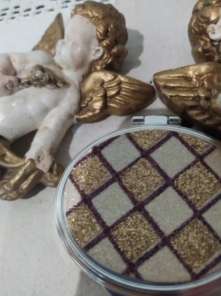Pareja de angelitos de escayola vintage