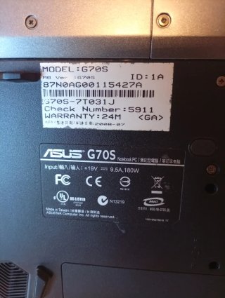 Portátil Asus G70S Republic of Gamers