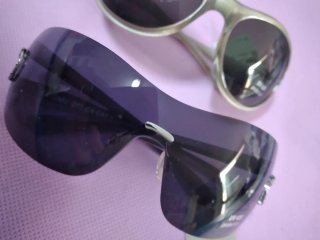 Set 2 Occhiali da Sole Viola e Argento
