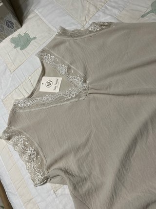 Camisa Nana Fashion Talla L Encaje Beige