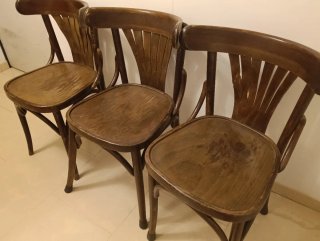 3 Sillas Madera Thonet Marrón