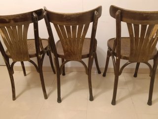 3 Sillas Madera Thonet Marrón