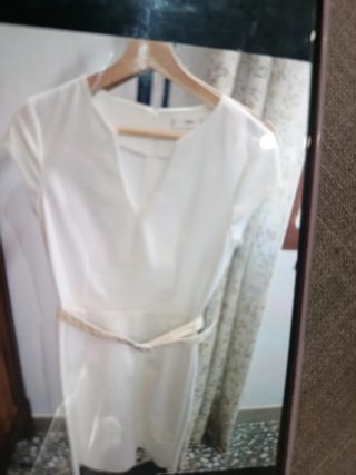 Vestido Mango Blanco Talla S, nuevo