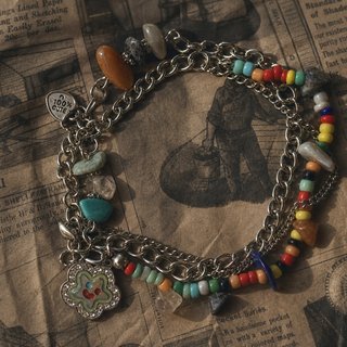 Pulsera Vintage Cuentas y Abalorios Multicolor