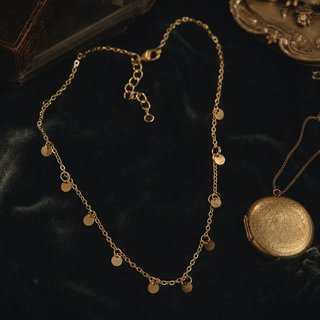 Collar minimalista vintage discos oro