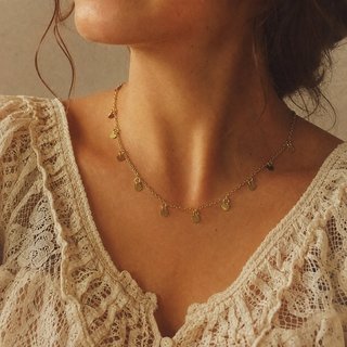 Collar minimalista vintage discos oro