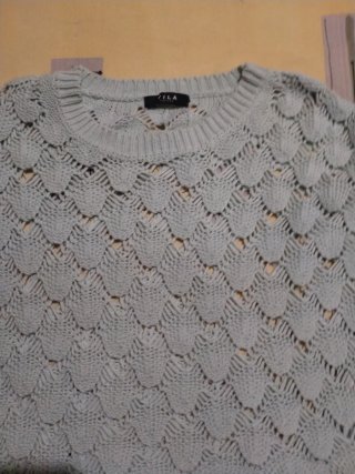 Jersey corto calado verde pastel Villa