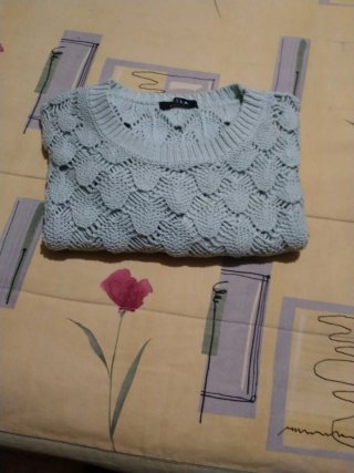 Jersey corto calado verde pastel Villa