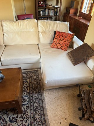Sofá Chaise Longue Polipiel Blanco