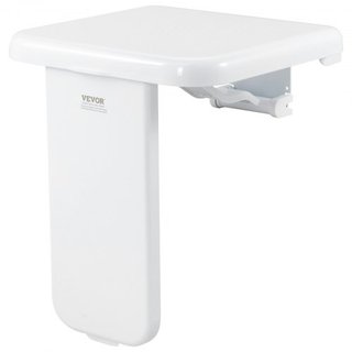Sedile Doccia Pieghevole in ABS, 40 x 42 cm Dispiegato, Banco Doccia a Parete Pieghevole con Capacità di Carico 200 kg, Sedia Doccia Pieghevole Salvaspazio per Anziani