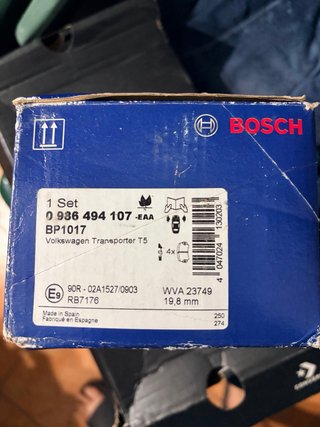 pastillas delanteras Volkswagen multivan t5 nuevas