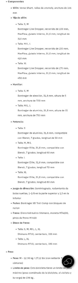 Trek Procaliber 8 2025 Talla M/L Bicicleta MTB/BTT