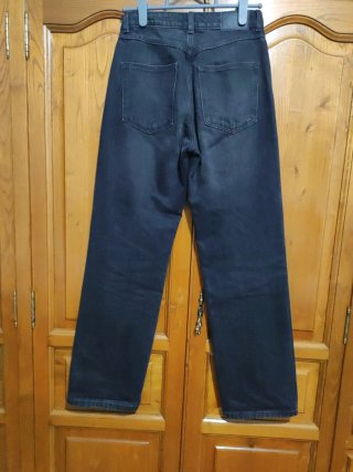 Zara Jeans Tiro Alto Straight Negro Talla 36