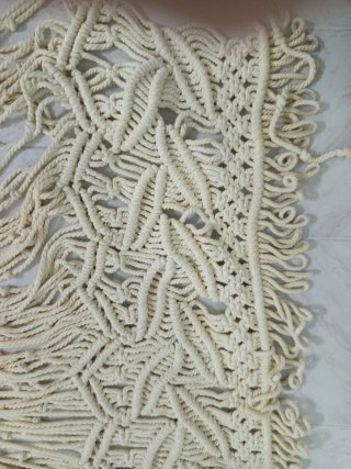 Cortina Macramé Beige Algodón