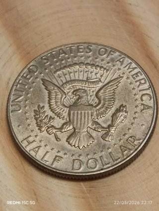 Moneda antigua JFK Half Dollar 1967 EE. UU. Plata