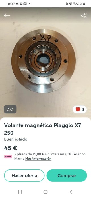 Engranaje para motor X7 250