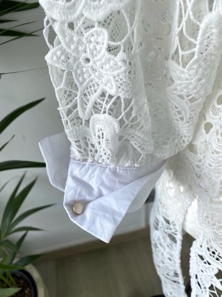 Camisa Lola Casademunt Blanca Encaje T38