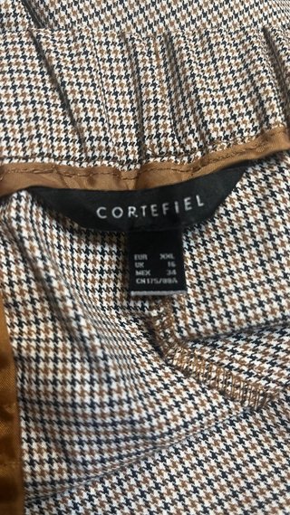 Pantalón Cortefiel Beige/Gris Cuadros