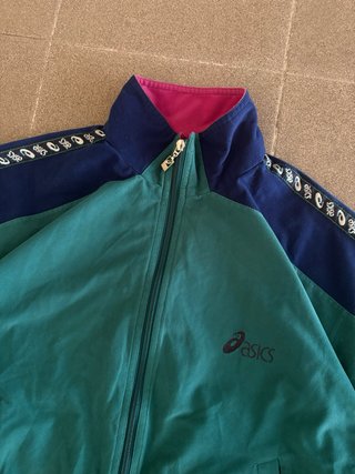 Chándal Asics Verde y Rosa