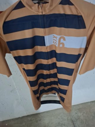 HOY Maillot Ciclismo AGU Rayas MARRON/Azul