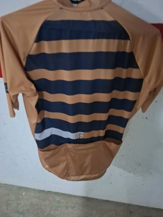 HOY Maillot Ciclismo AGU Rayas MARRON/Azul