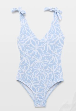 Bañador Hípercor Talla 38 Azul y Blanco
