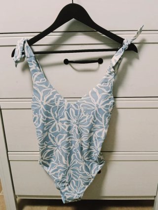 Bañador Hípercor Talla 38 Azul y Blanco