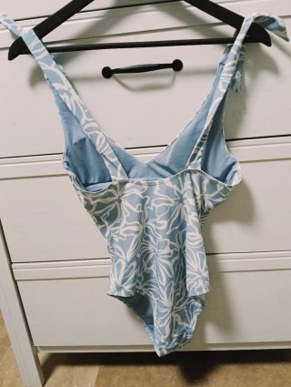 Bañador Hípercor Talla 38 Azul y Blanco