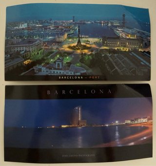 Postales Barcelona Puerto y Skyline
