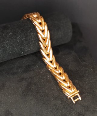 Pulsera Acero Inox Eslabón Cubano Dorado