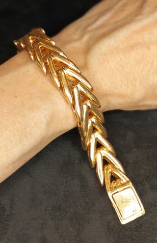 Pulsera Acero Inox Eslabón Cubano Dorado