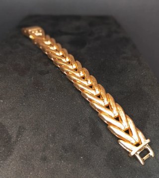 Pulsera Acero Inox Eslabón Cubano Dorado
