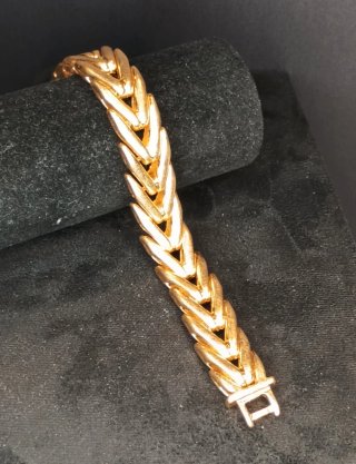 Pulsera Acero Inox Eslabón Cubano Dorado