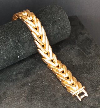 Pulsera Acero Inox Eslabón Cubano Dorado
