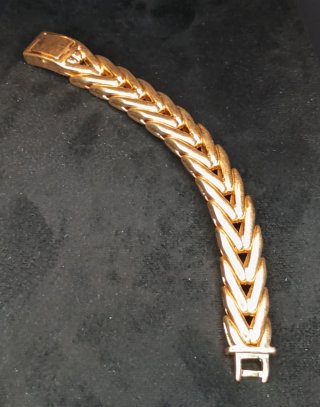 Pulsera Acero Inox Eslabón Cubano Dorado