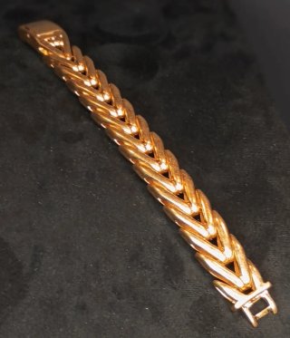 Pulsera Acero Inox Eslabón Cubano Dorado