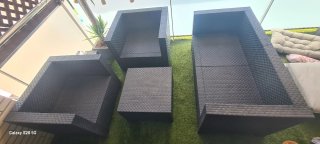 Conjunto Muebles Terraza Ratán Negro