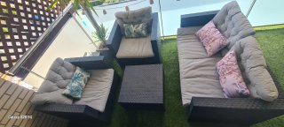 Conjunto Muebles Terraza Ratán Negro
