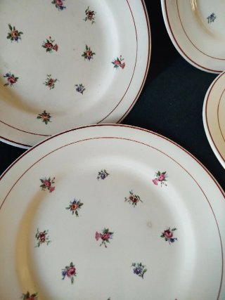 4 Platos Vintage Stonier Bristol Flores