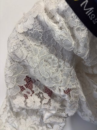 Pantaloni in pizzo bianco