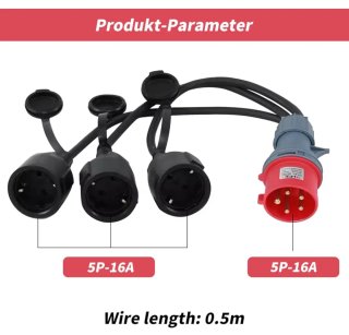 Adaptador CEE, Adaptador Enchufe 16a 400V