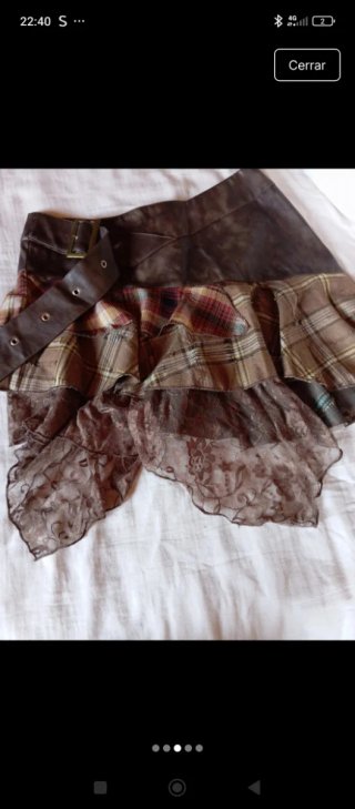 Falda boho polipiel y encaje