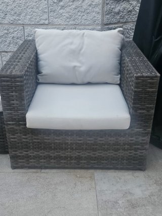Conjunto Muebles Jardín Ratán y Cristal