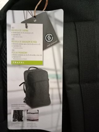 Mochila de cabina Negra tamaño de reglamento