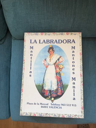 Mantón de Manila Seda Negra Bordado Flores