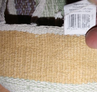 Tappetino cotone righe beige/verde/panna