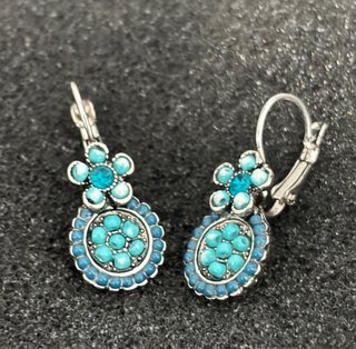 Pendientes flor turquesa y azul