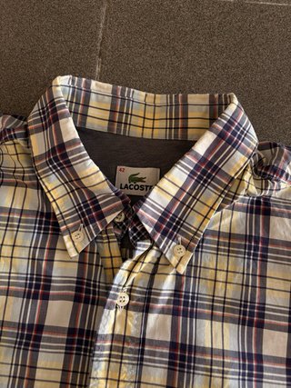 Camisa Lacoste cuadros manga corta