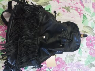 Zainetto donna nero con frange
